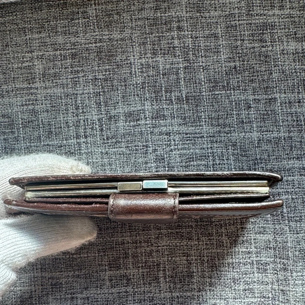 Fendi Compact Brown Leather Wallet